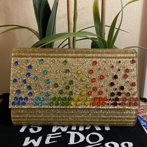 Kurt Geiger Party Glitter Envelope Clutch